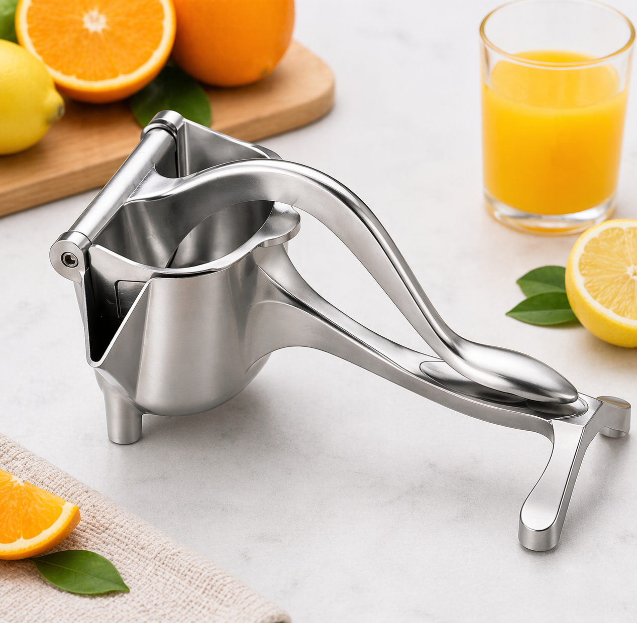 Espremedor manual de frutas em aço inoxidável