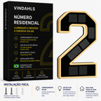 Números residenciais Vindahls | Iluminados e movidos a energia solar